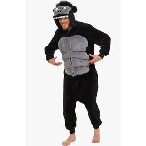 Funziez Gorilla Costume - Adult Plush One Piece Animal Open Feet Size M